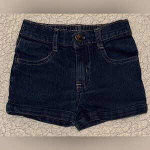 Ralph Lauren Polo Dark Denim Shorts Rolled Cuffs Elastic Band Toddler Girls 3T